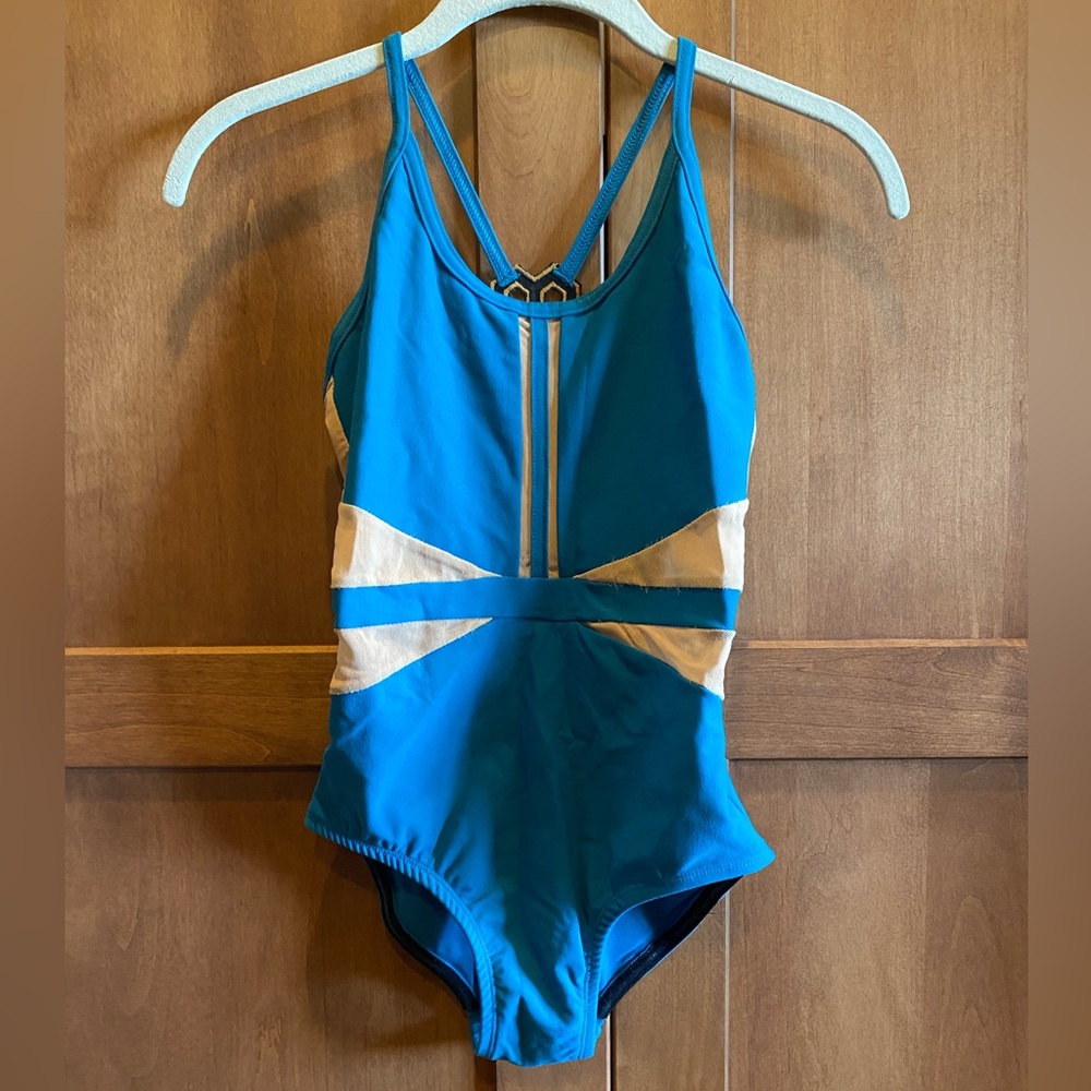 Honeycut Blue and Nude Ballet, Dance Leotard